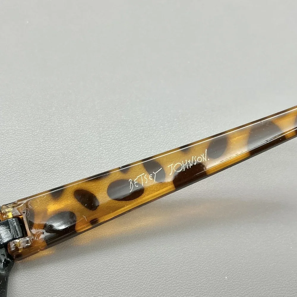 Betsey Johnson Eyeglasses Readers 2.50 Black Cat Eye Leopard Tortoise Full Rim